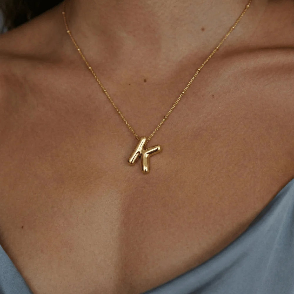 Bubble Initial Necklace